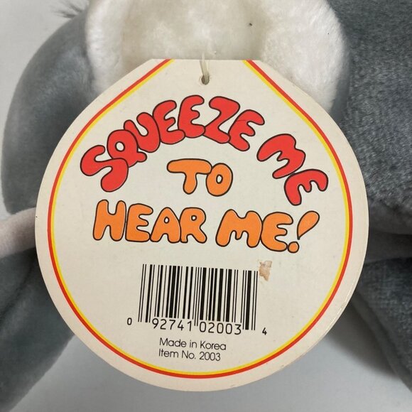 Fundamental Too Squeezems Edgar Elephant Plush 1987 Works 18in Korea with Tag - Picture 9 of 11
